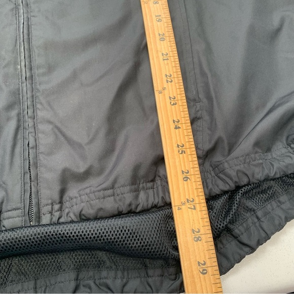 Adidas Windbreaker Jacket Men Large Black White Stripes Hood Pockets Track Y2K - Picture 11 of 11